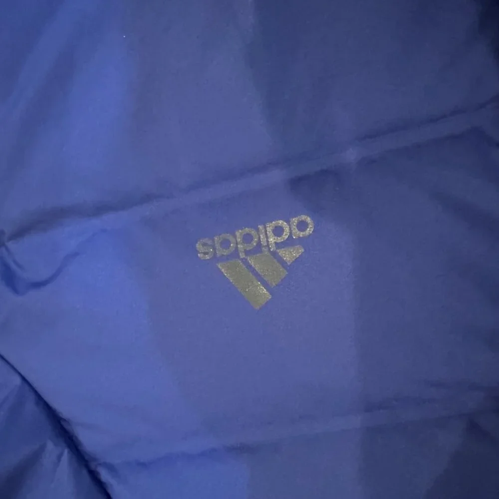 ADIDAS MENS ROYAL BLUE XL HOODED PUFFER JACKET